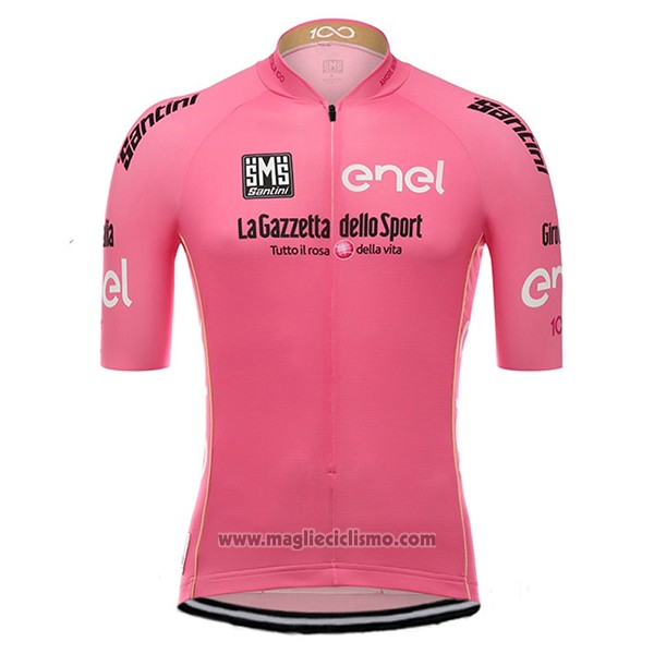 2017 Abbigliamento Ciclismo Giro d'Italia Rosa Manica Corta e Salopette